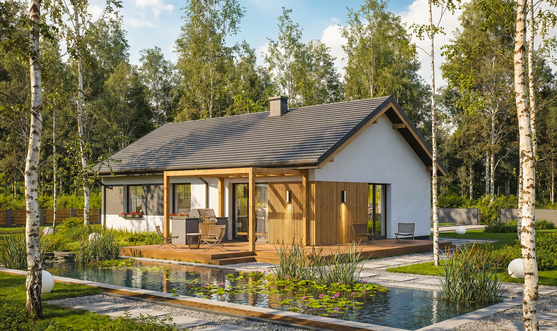 Dom w Zaciszu Komfort+ — wizualizacja projektu domu, widok 2