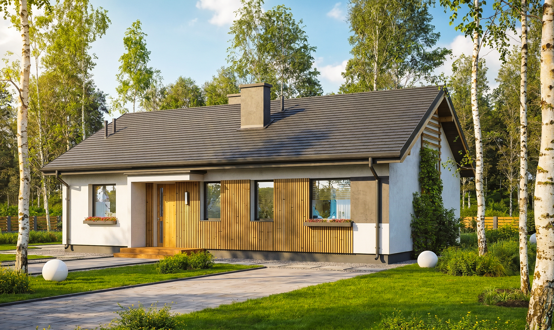 Dom w Zaciszu Komfort+ — wizualizacja projektu domu, widok 3