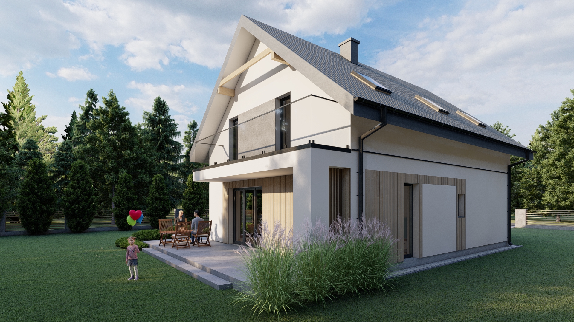 Dom na Jodłowej — wizualizacja projektu domu, widok 4