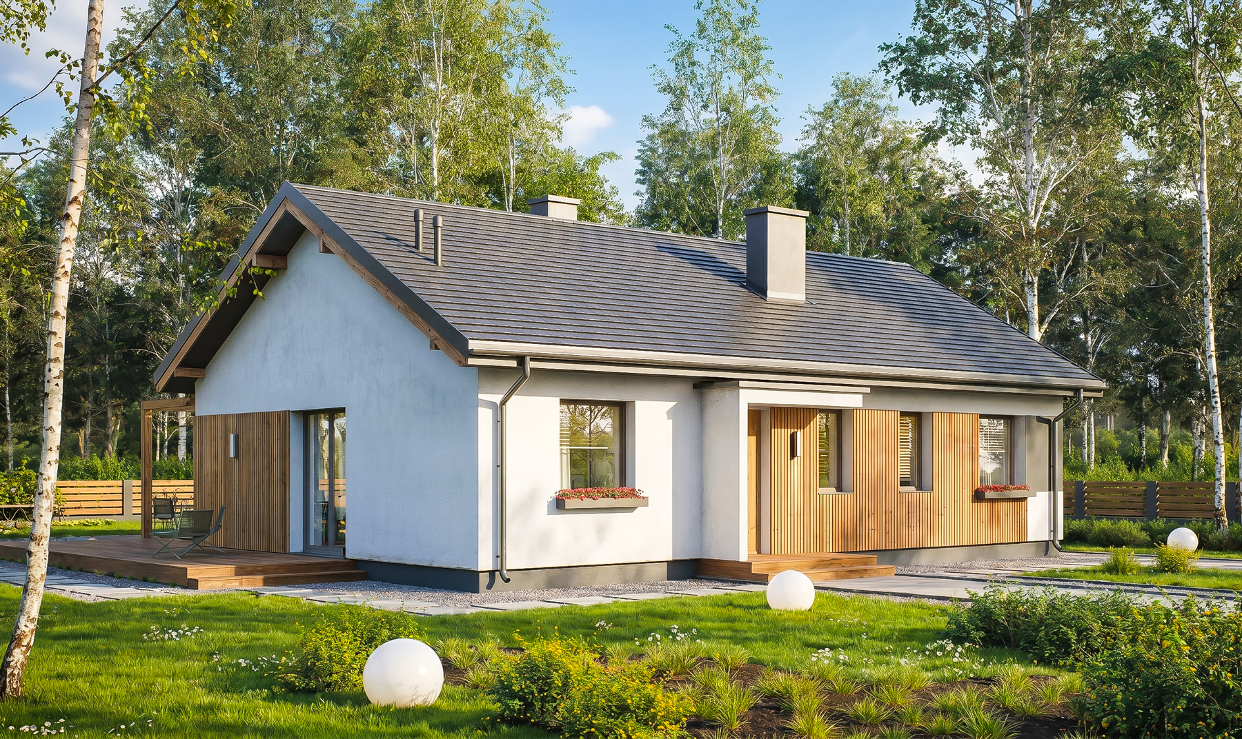 Dom w Zaciszu Komfort+ — wizualizacja projektu domu, widok 4